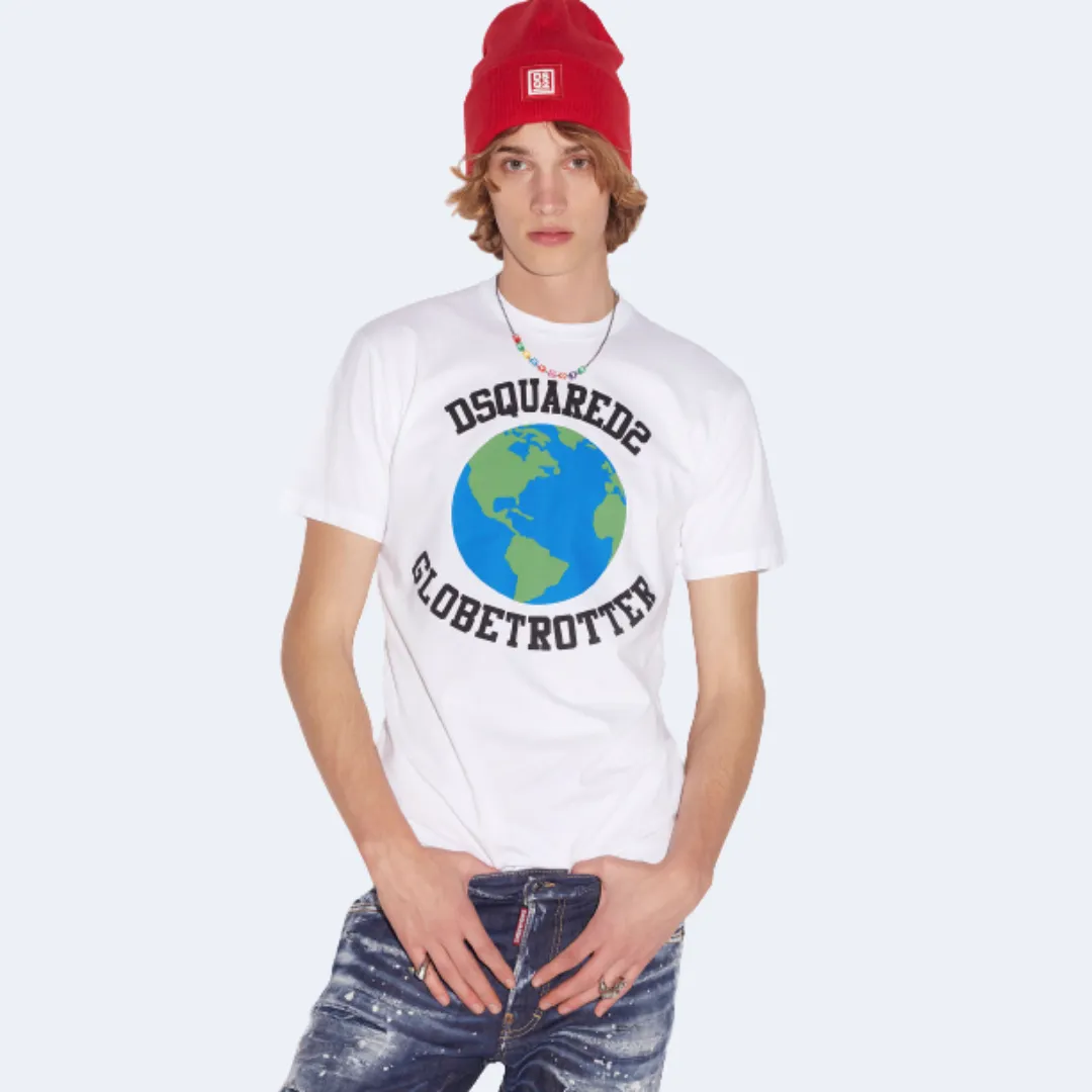 Tee-shirt « GLOBE TROTTER » blanc  DSQUARED²